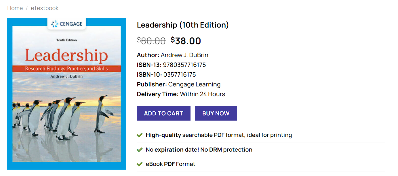 PDF Leadership 10th Edition Cengage Learning