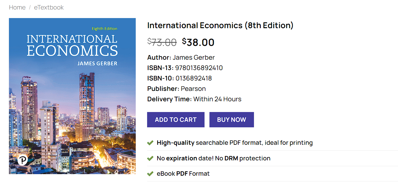 PDF International Economics 8th Edition Pearson