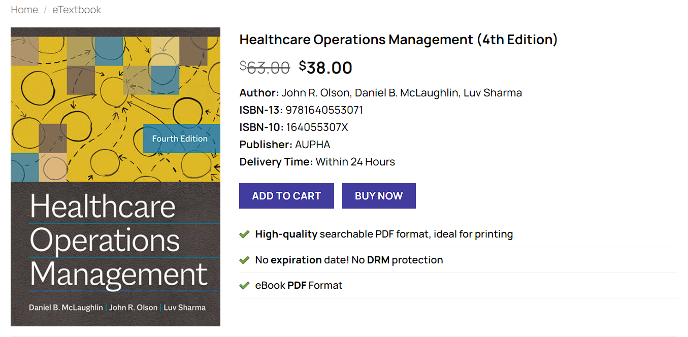 (PDF) Healthcare Operations Management, 4th Edition - AUPHA