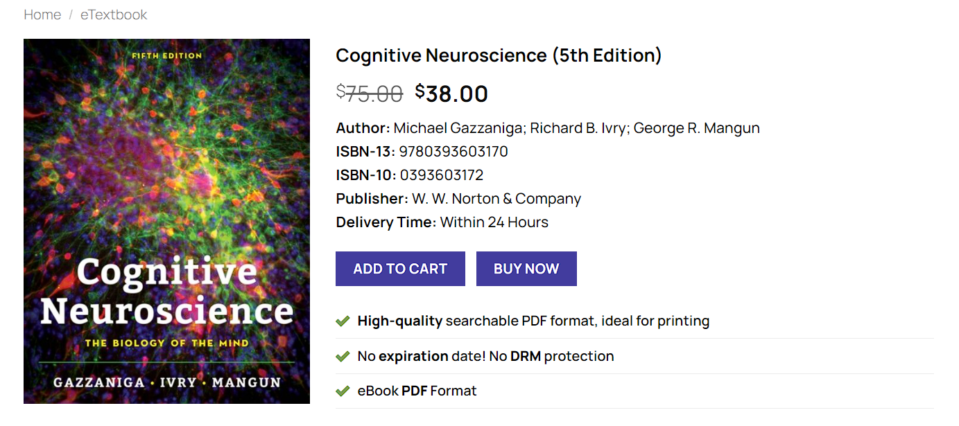 (PDF) Cognitive Neuroscience, 5th Edition - W. W. Norton